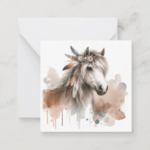 Watercolor Boho Horse Note Card Mitteilungskarte