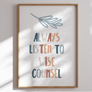 Watercolor boho immer weise Poster hören