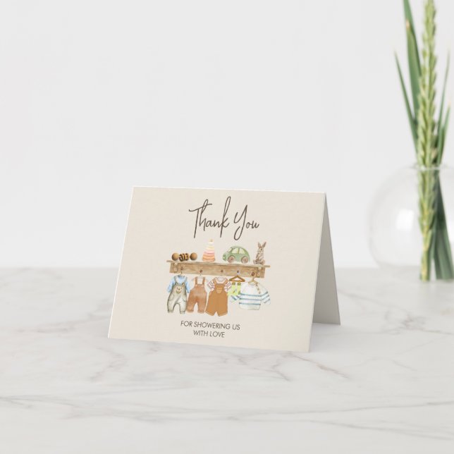 Watercolor Boho Kinderzimmer Babydusche Danke (Vorderseite)