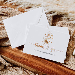 Watercolor Boho Kinderzimmer Babydusche Danke Kart Karte