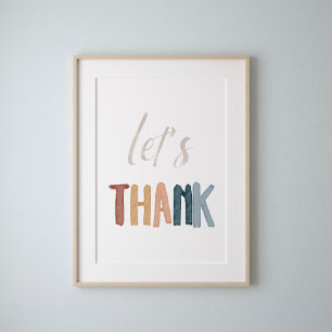 Watercolor boho lasse Dankeschön Poster