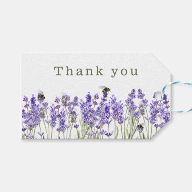 Watercolor Boho Lavender Geschenkanhänger (Vorderseite (Horizontal))
