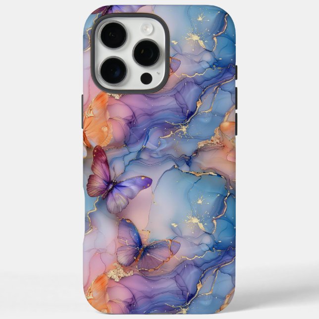Watercolor Boho Marble Butterfly iPhone Case-Mate iPhone Hülle (Rückseite)