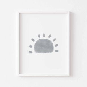 Watercolor Boho minimalistisches Sonnenposter Poster