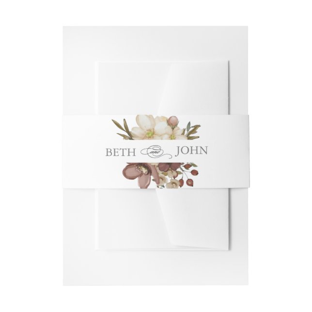 Watercolor Boho Neutral & Rose Wedding  Einladungsbanderole (Vorderseite Beispiel)