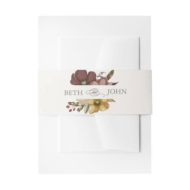 Watercolor Boho Neutral Wedding  Einladungsbanderole (Vorderseite Beispiel)