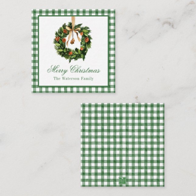 Watercolor Boho Orange Slice Wreath Weihnachten Mitteilungskarte (Vorne/Hinten)