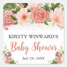 Watercolor Boho Pink Roses Boho Babydusche