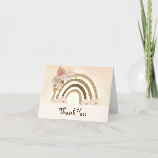 Watercolor Boho Rainbow Baby Dusche Danke Karte