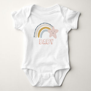 Watercolor Boho Rainbow Baby Strampler