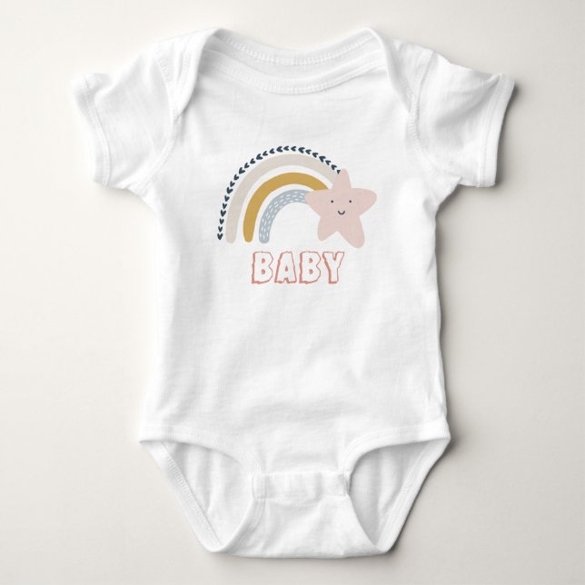 Watercolor Boho Rainbow Baby Strampler (Vorderseite)