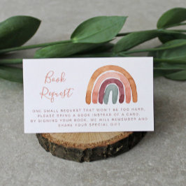 Watercolor Boho Rainbow Babydusche Buchanfrage Begleitkarte