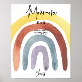 Watercolor Boho Rainbow Mom-osa Bar Poster