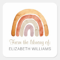 Watercolor Boho Rainbow Personalisiertes Buchzeich