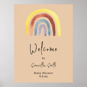 Watercolor Boho Regenbogen Willkommen Poster