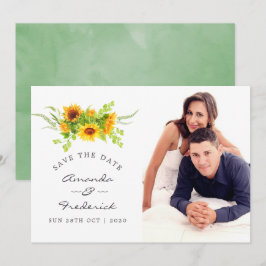 Watercolor Boho Sonnenblumen Hochzeit Save the Dat Einladung
