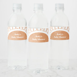 Watercolor Boho Sun Babydusche Wasserflaschenetikett