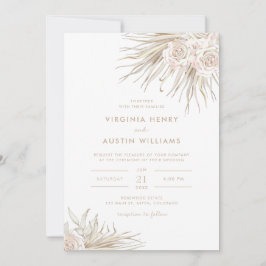 Watercolor Boho Tropical Wedding Einladung