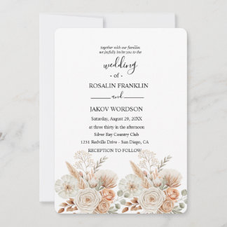watercolor boho wedding Invitation Einladung