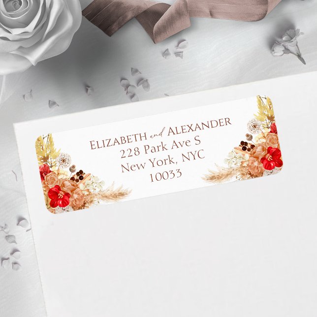 Watercolor Boho Wedding Return Address Label (Von Creator hochgeladen)