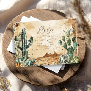 Watercolor Boho Western RSVP Karte