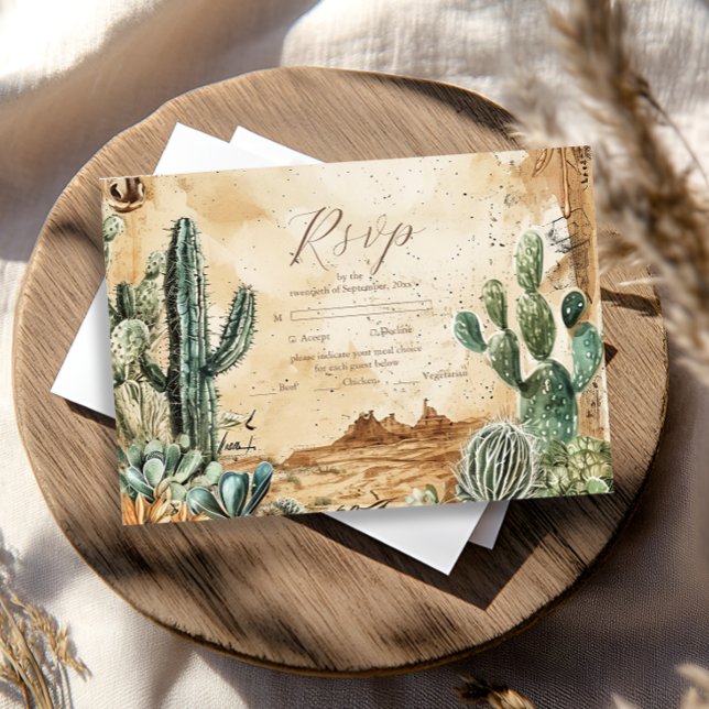 Watercolor Boho Western RSVP Karte (Von Creator hochgeladen)