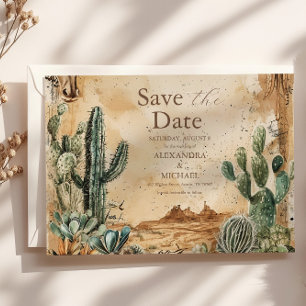 Watercolor Boho Western Save The Date