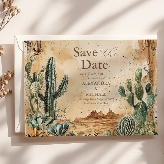 Watercolor Boho Western Save The Date (Von Creator hochgeladen)