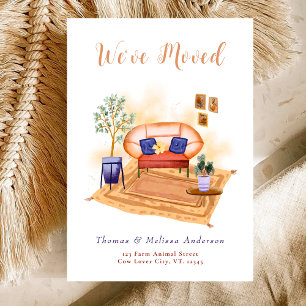 Watercolor Boho wir haben uns bewegt, neue Adresse Ankündigung