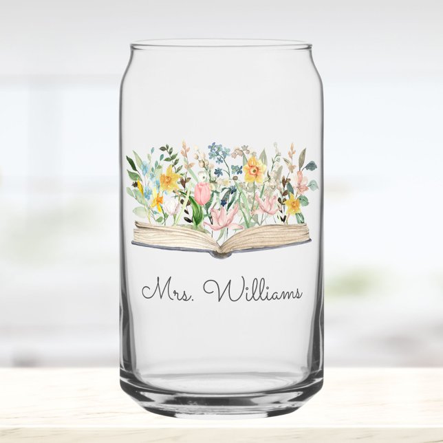 Watercolor Book Flower Floral Teacher Appreciation Dosenglas (In situ)