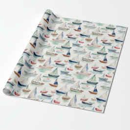 Watercolor Boote Wrapping Paper Geschenkpapier