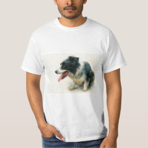 Watercolor-Border-Collie-Hund-Kunst-T-Shirt T-Shirt