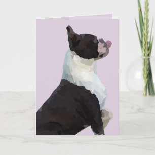 Watercolor Boston Terrier Grußkarte Karte