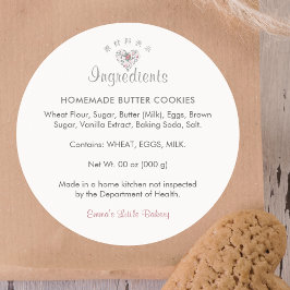 Watercolor Botanical Heart Ingredient Product Runder Aufkleber