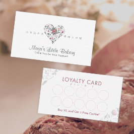 Watercolor Botanical Heart Loyalty Rewards Visitenkarte