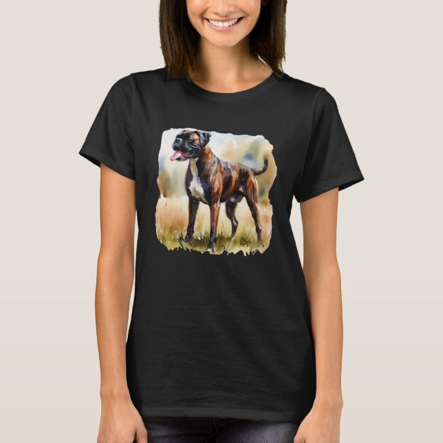 Watercolor Boxer Dog T-Shirt (Vorderseite)