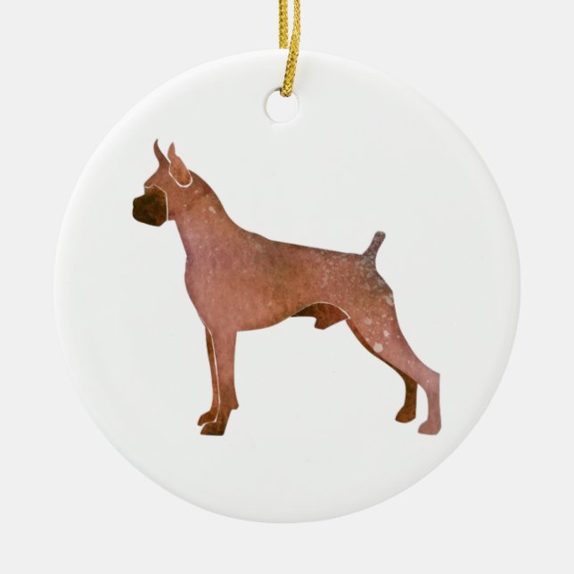Watercolor Boxer Keramikornament (Vorne)