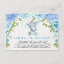 Watercolor Boy Elephant Blue Floral Books for Baby