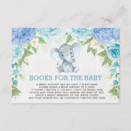 Watercolor Boy Elephant Blue Floral Books for Baby Begleitkarte
