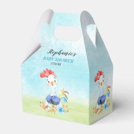 Watercolor Boy Rooster Baby Showfarm Geschenkschachtel