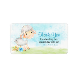Watercolor Boy Sheep Farm Vielen Dank Adressaufkleber