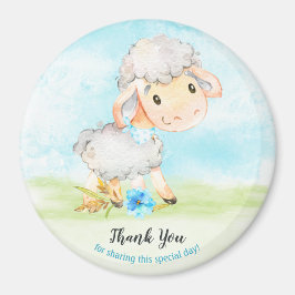 Watercolor Boy Sheep Farm Vielen Dank Magnet