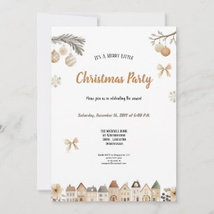 WATERCOLOR BRAUN UND GRAU WEIHNACHTSPARTY  EINLADUNG
