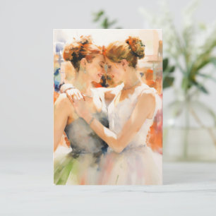 Watercolor-Brautpaar Save-the-Date-Karte Save The Date