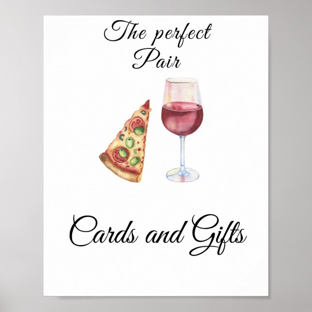 Watercolor Bridal shower Cards and Gifts Poster (Vorne)