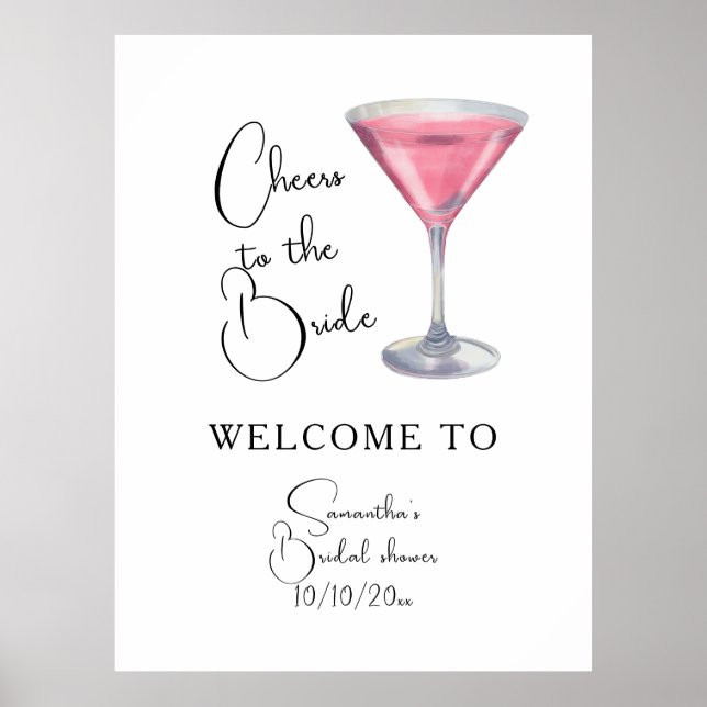 Watercolor Bridal shower Welcome  Poster (Vorne)