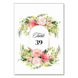 Watercolor Bright Festive Flower Wedding Tischnummer