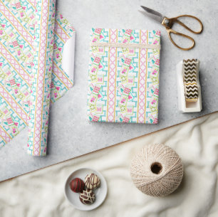 Watercolor Bright Mahjong-Kacheln Bambus Geschenkpapier