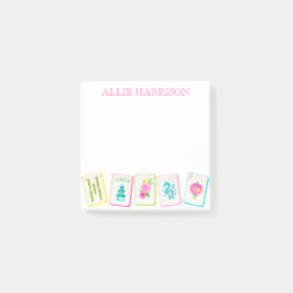 Watercolor Bright Mahjong Tiles Personalisiert Post-it Klebezettel