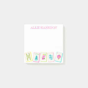 Watercolor Bright Mahjong Tiles Personalisiert Post-it Klebezettel